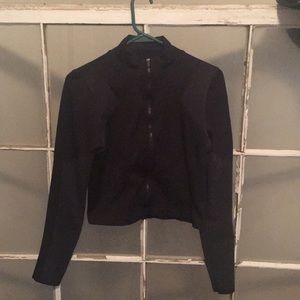 Black crop workout jacket